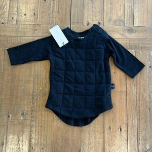Huxbaby black quilted long sleeve top nwt